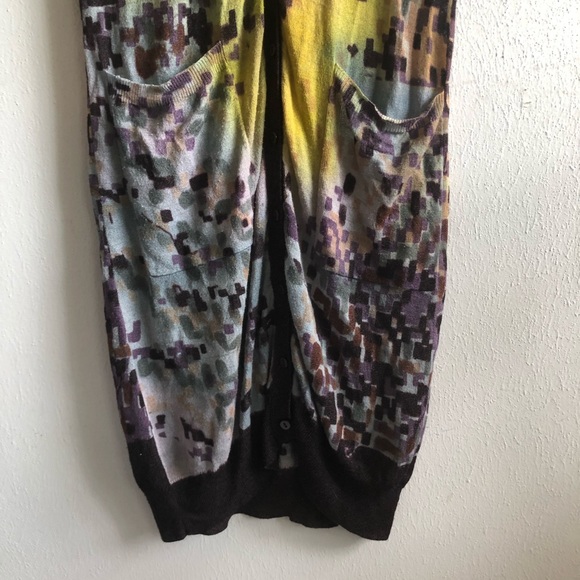 Anthropologie Dress Aoyama Itchome Sweater Short Sleeve Button Front Sz S GUC - Picture 3 of 14